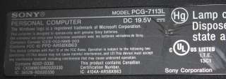 Sony Vaio PCG 7113L 15.4 Screen Laptop PC  