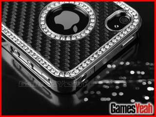   Fiber Bling Diamond Chrome Hard Case Cover F iPhone 4 4G 4S  