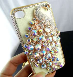   Crystal Plating Hard leatther Case for iPhone 4 4G 4S White PL3  