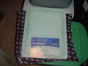 CORELLE COUNTRY COTTAGE GLASS CUTTING BOARD BRAND NEW  