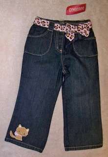NWT Gymboree KITTY GLAMOUR Leopard Belted JEANS 3 6 M  
