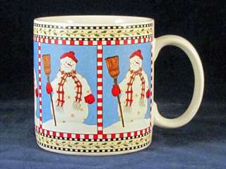 Sakura Debbie Mumm Snowman With Red Hat Christmas Mug  