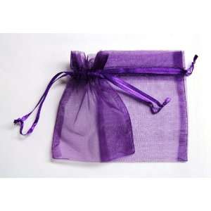  36 Organza Favor Gift Bags   3x4   Dark Purple 