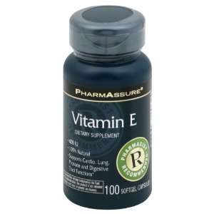 PharmAssure Vitamin E, 400 IU, Softgel Capsules 100 
