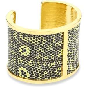 KARA by Kara Ross Middle Divide with Chartreuse Ring Lizard Cuff 