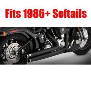  47921 Black Big Shots Staggered Exhaust For Harley Davidson Softails