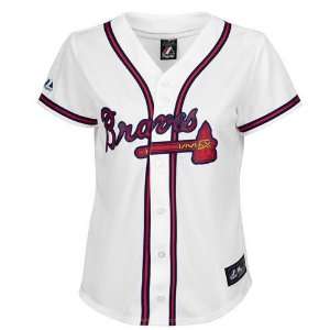 Atlanta Braves Womens Replica Home Jersey   Custom Player  