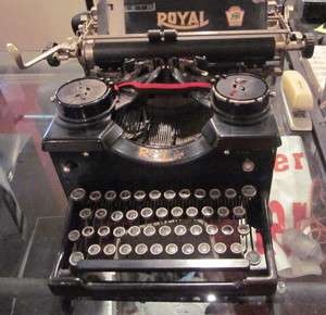 Antique Royal Manual Typewriter, beveled glass sides/glass keys 