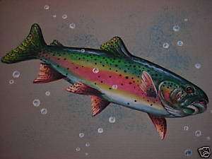 Rainbow Trout Freshwater Fish original painting gift  