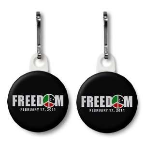 LIBYA Revolution for FREEDOM and PEACE Black 2 Pack of 1 inch Zipper 