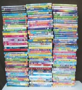 Huge Lot of 140 Kid DVD Movies BARBIE, DORA THE EXPLORER, SCOOBY DOO 