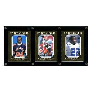 Emmitt Smith Unsigned Triple 23 KT Gold Card Set