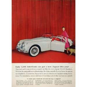  1958 Print Ad Jaguar XK 150 Roadster Sports Car White 