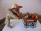Stuffed Bear With Wicker Shopping Cart Full of Plastic Vegetables