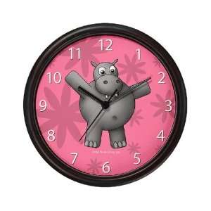  New Pink Hippo Clock Animals Wall Clock by 