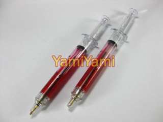 2x Needle Tube Injection Shaped BallPoint Pen Writing  