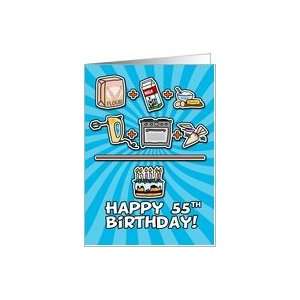  Happy 55th Birthday   cake Card Toys & Games
