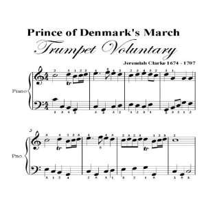 of Denmarks March Trumpet Voluntary Clarke Big Note Piano Sheet Music 