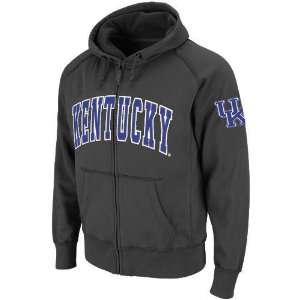 Kentucky Wildcats Charcoal Empire Full Zip Hoodie Sweatshirt (Large)