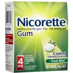  Nicorette OTC Stop Smoking Nicotine Gum, 4mg Fresh Mint 