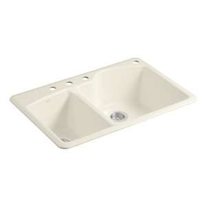   Sink with 4 Hole Faucet Drilling, Almond 