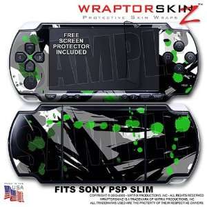 Abstract 02 Green WraptorSkinz Skin and Screen Protector Kit fits Sony 
