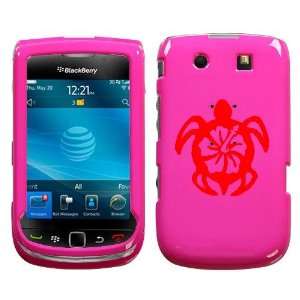 BLACKBERRY TORCH 9800 RED TURTLE ON A PINK HARD CASE COVER 