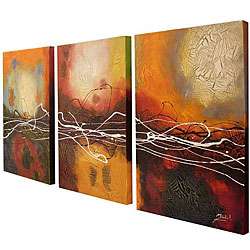 Hand painted Abstract Oil Paintings (Set of 3)  