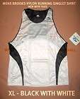   BROOKS MENS TRACK MUSCLE SINGLET SHIRT WHITE WITH BLACK X LARGE NWT