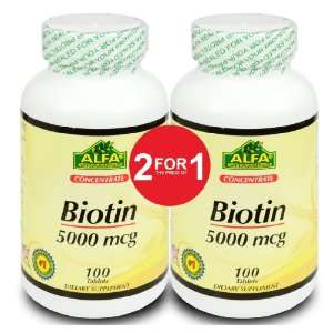  Alfa Vitamins Biotin 5000 Mcg Nutrition Supplement, 100 