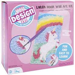 You Design It Latch Hook Unicorn 20 inch x 20 inch Wall Art Kit 