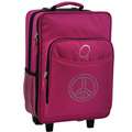 O3 Kids Rhinestone Peace 16 inch Rolling Carry On Cooler Upright 