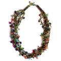 Luzy Amethyst and Glass Bead Foliage Necklace (Guatemala 