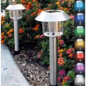   Dish Top Color/White Steel Solar Light 12 Pack Patio, Lawn & Garden