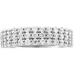   Gold 1ct TDW Diamond 3 row Anniversary Band (H I, I1)  