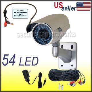   CCTV Security Camera Outdoor Audio Color CCD +Power Cable be4  
