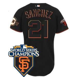 San Francisco Giants #21 Freddy Sanchez Black 2011 MLB Authentic 