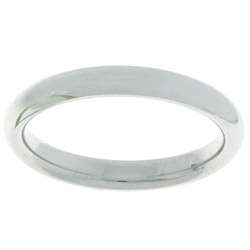 14k White Gold Womens 3 mm Comfort Fit Wedding Band  