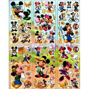Mickey & Friends Disney Sticker Sheet B270 ~ 6 in 1 sheet cut to be 6 