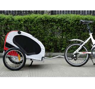 New Deluxe Pet Dog Bike Bicyble Trailer Cat Carrier + Bicycle Hitch 