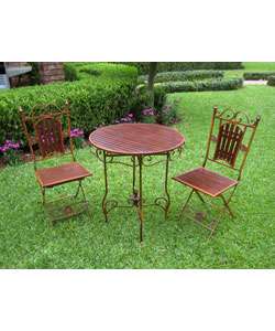 Folding Bistro 3 piece Chairs and Table Set  