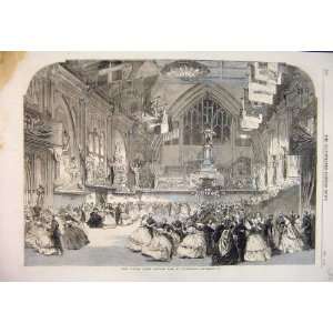    1861 London Rifle Brigade Ball Guildhall Old Print