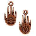 Copperplated Pewter Henna Hand Flower Charms (Set of 2 