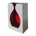 Retro Red Glass Vase with White Wooden Case 