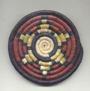 Hopi Polychrome Coiled Basket with Star Design by Lileah Poleahlo, NEW