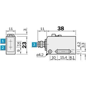  ABB, E215 16 11F, 804325503914, PB SW 1NO/1NC, E2151611F 