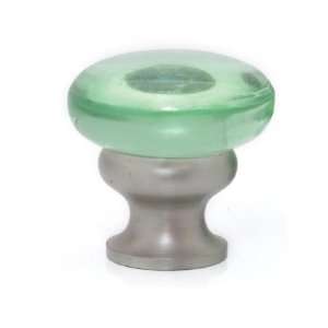  Glass Knob Transparent Green 1 1/4