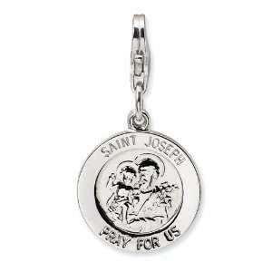  Amore La Vita Sterling Silver St. Joseph Medal Charm with 