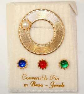 Vintage 1960s Beau Jewels 4pc Convertible Pin Brooch  