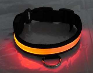 LED Pet Dog cat Safety Collar Solid color map cloth Flashing Light 